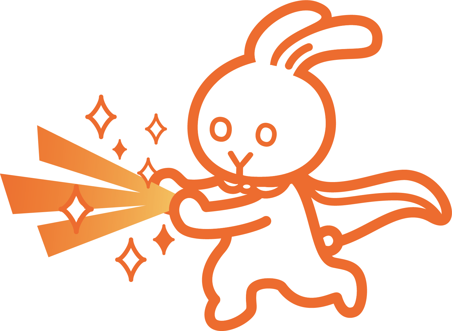 スーパーマンの格好をしたうさぎ